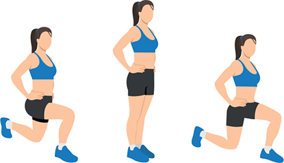 FIGUUR. Uitvalspas of lunge.